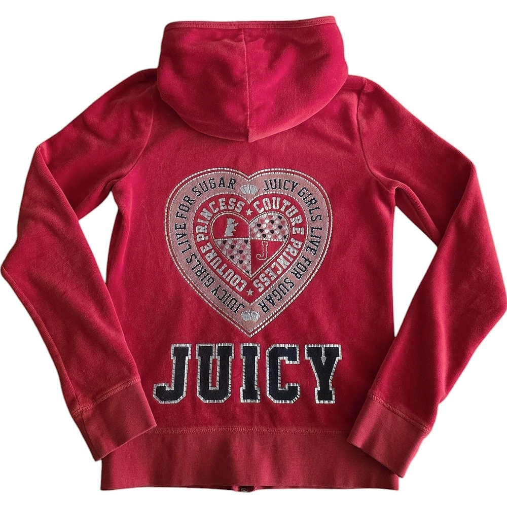 👑 Juicy Couture Vintage Couture Princess Velour Tracksuit Jacket Junior Size 12